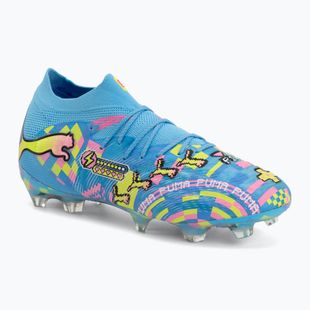 Scarpe da calcio PUMA Future 9 Ultimate Advanced Level FG puma white/blue glimmer/pink glimmer/yellow alert