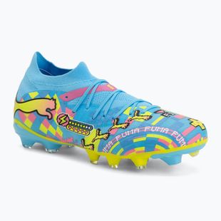 Scarpe da calcio PUMA Future 9 Match Advanced Level FG/AG puma white/blue glimmer/pink glimmer/yellow alert