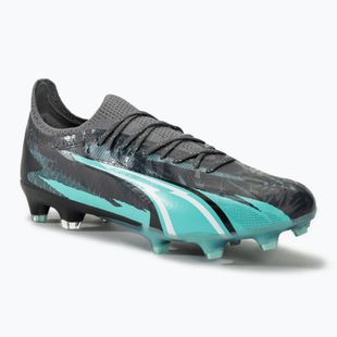 PUMA Ultra Ultimate Rush FG/AG forte grigio/puma bianco/electro aqua scarpe da calcio
