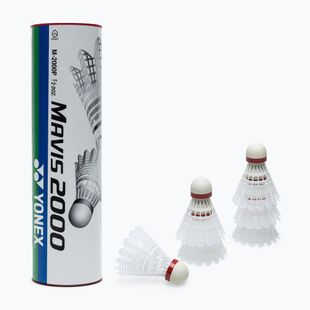 YONEX volani da badminton Mavis 2000 fast 6 pezzi bianco.