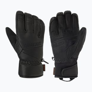Guanti da sci da uomo Descente Black leather
