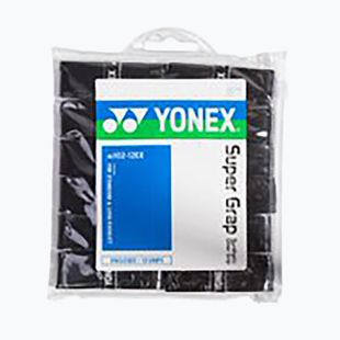 Fasce per racchette da badminton YONEX AC 102-12 12 pezzi nero.