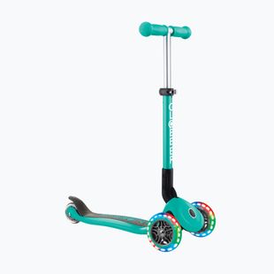 Globber Junior Triciclo pieghevole con luci per bambini verde smeraldo scuro
