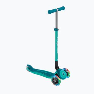 Globber Primo Pieghevole Plus Lights triciclo scooter per bambini verde smeraldo scuro
