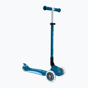 Globber Primo pieghevole Plus Lights triciclo scooter blu benzina per bambini