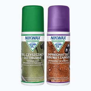 Nikwax Gel per la pulizia delle calzature + Nubuck & Velour 2 x 125 ml Kit per la cura delle calzature