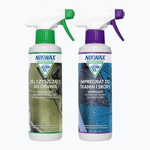Nikwax Gel detergente per calzature + Tessuto e pelle 2 x 300 ml Kit per la cura delle calzature