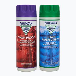 Nikwax Down Wash Direct & Down Proof 2 x 300 ml per la cura degli indumenti e delle attrezzature imbottite di piuma.
