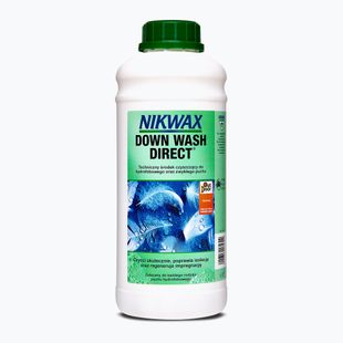 Nikwax Down Wash Direct 1000 ml per il lavaggio di indumenti e attrezzature imbottiti di piuma.