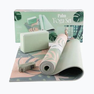 Set yoga Myga Palm Yoga Set mat + block + green strap
