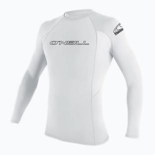O'Neill Basic Skins Rash Guard a maniche lunghe da uomo per il nuoto, bianco