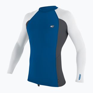 O'Neill Premium Skins Rash Guard Uomo mare profondo/ grafite/ bianco manica lunga nuoto