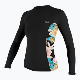 Nuoto donna manica lunga O'Neill Side Print Rash Guard nero/mikah floreale