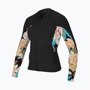 Giacca da donna in neoprene O'Neill Bahia 1/0,5 mm Full-Zip Jacket nero/mikah floral/nero