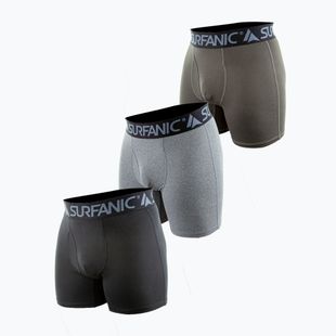 Boxer termici da uomo Surfanic Carbondri 3 paia black/grey/khaki