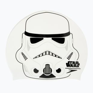 Cuffia Speedo Slogan Print bianca/grigia per bambini