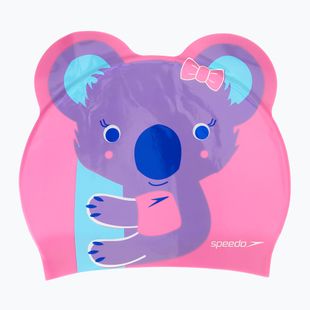 Cuffia Speedo Plain Moulded Silicone rosa per bambini