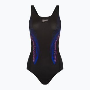 Speedo Placement Recordbreaker costume intero da donna nero/blu/neonorchidea