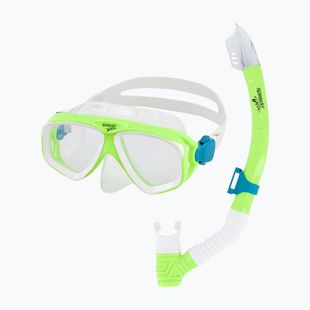 Set da snorkeling per bambini Speedo Adventure green gecko/clear