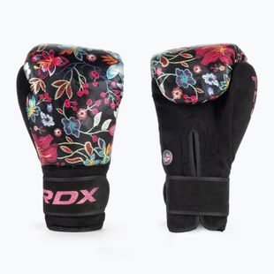 RDX FL-3 guanti da boxe neri floreali