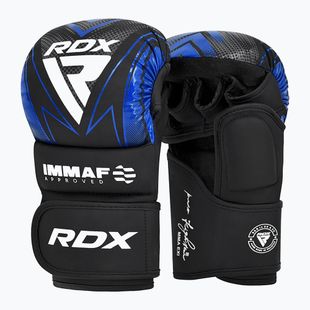 Guantoni da grappling RDX IMMAF Approved Shooted Grappling blue