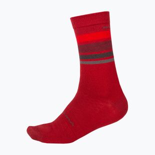 Endura BaaBaa Merino Stripe calze da ciclismo rosse