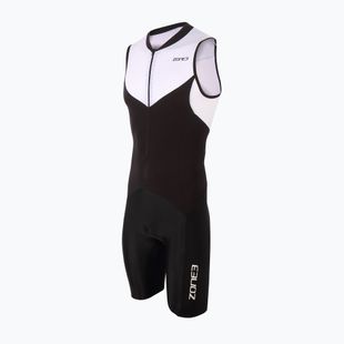 Tuta da triathlon lunga distanza ZONE3 Lava da uomo nero/bianco/rosso