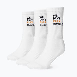 Calze da uomo BOXRAW We Don't Play Boxing Crew 3 pairs white