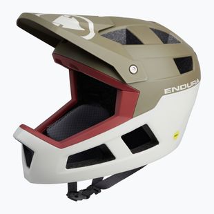 Casco da bici Endura Singletrack Full Face MIPS tweed verde