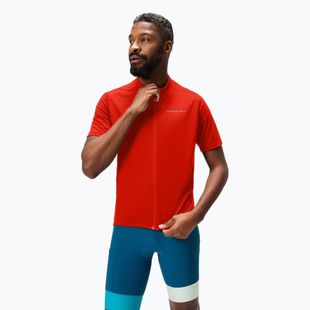Maglia da ciclismo Endura Loop Zipped rosso fuoco da uomo