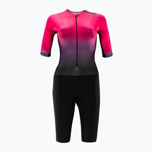 Tuta Triathlon donna HUUB Collective Tuta Tri nero/rosa sfumato