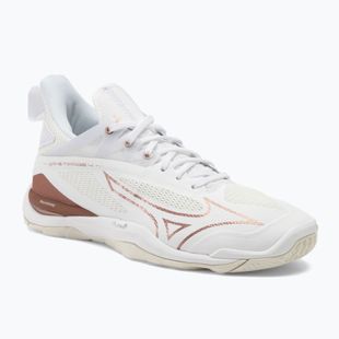 Scarpe da pallamano da donna Mizuno Wave Mirage 4 bianco/rosa/bianco neve
