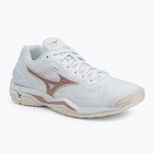 Scarpe da pallamano da donna Mizuno Wave Stealth V bianco/rosa/bianco neve