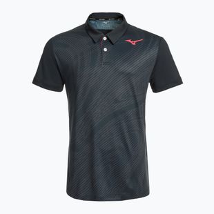 Polo da tennis da uomo Mizuno Charge Shadow Polo nero