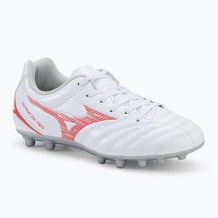Scarpe da calcio per bambini Mizuno Monarcida Neo III Select AG bianco/rosso radiante