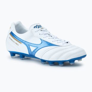 Scarpe da calcio Mizuno Morelia II Pro MD da uomo bianco/blu laser/oro