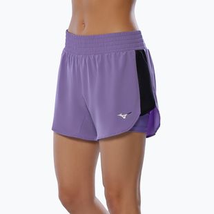 Pantaloncini da corsa Mizuno donna 2IN1 4,5" paisley viola