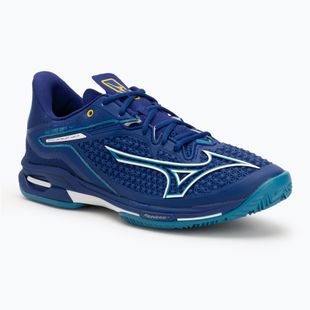 Scarpe da tennis da uomo Mizuno Wave Exceed Tour 6 CC blu bellwether/bianco/blu fjord