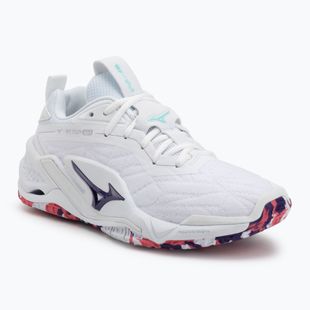 Scarpe da pallamano Mizuno Wav Stealth Neo 2 white/violet indigo/camellia rose
