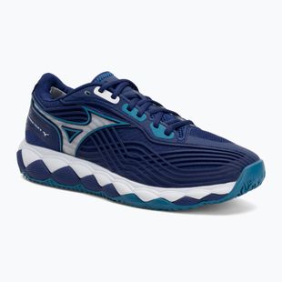 Scarpe da tennis da uomo Mizuno Wave Enforce Tour 2 CC blu bellwether/bianco/blu fjord