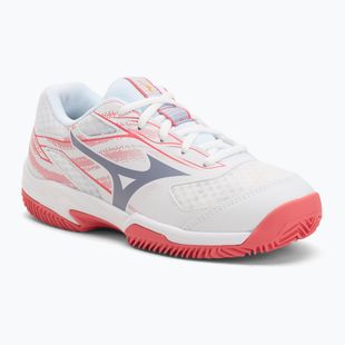 Scarpe da tennis per bambini Mizuno Break Shot 5 Jr CC bianco/blu granito/calipso coral