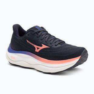 Scarpe da corsa da donna Mizuno Wave Sky 9 odyssey grey/striking coral/iris bloom