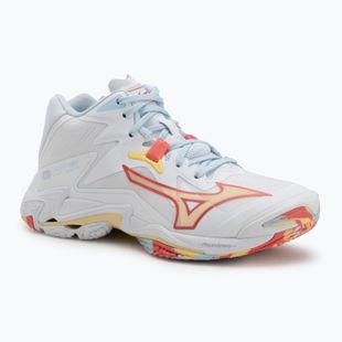 Scarpe da pallavolo donna Mizuno Wave Lightning Z8 Mid bianco/calipso coral/pale banana
