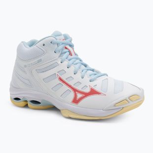 Scarpe da pallavolo donna Mizuno Wave Voltage 2 Mid bianco/calipso coral/pale banana
