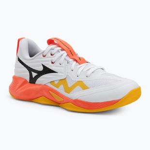 Mizuno Wave Momentum Pro scarpe da pallavolo bianco/fuoco corallo 2/citrus