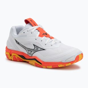 Scarpa da pallamano Mizuno Wave Stealth 6 bianco/fuoco corallo 2/citrus