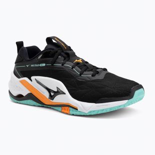 Scarpe da pallamano Mizuno Wave Stealth Neo 2 nero/tangelo/verde ghiaccio