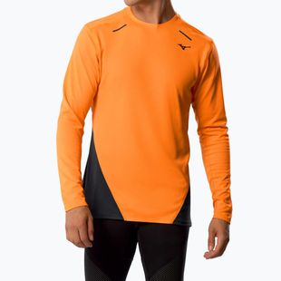 Maglia running a manica lunga uomo Mizuno Tech Thermal Charge tangelo