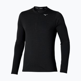 Maglietta a maniche lunghe Mizuno Core Impulse Half Zip da uomo, nero