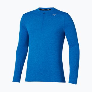 Maglietta Mizuno Core Impulse Half Zip a maniche lunghe da uomo, blu principessa